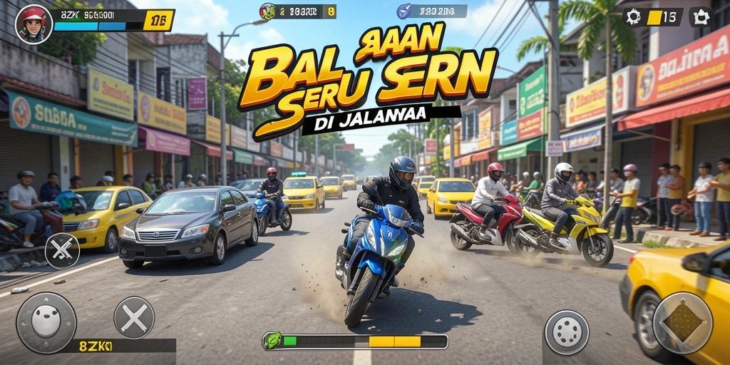 Tangkapan layar 8ZK menampilkan aksi balapan seru di jalanan.