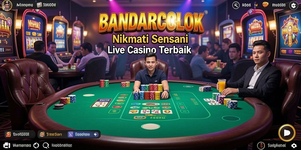 Screenshot utama BANDARCOLOK menampilkan dealer langsung dan gameplay menarik.
