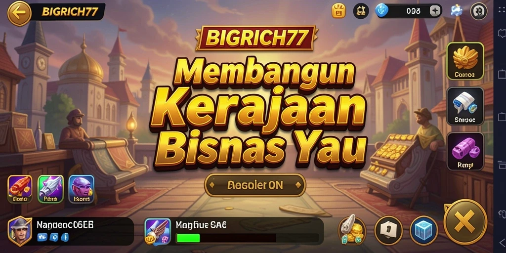 Screenshot menampilkan gameplay tycoon yang mendebarkan dan strategis.