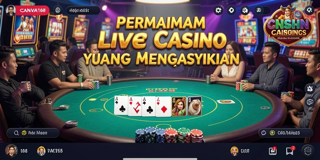 Screenshot gameplay Live Casino CANVA168 yang menarik dan dinamis.