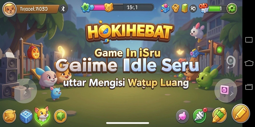 Tampilan gameplay HOKIHEBAT yang memukau dengan elemen idle yang unik.