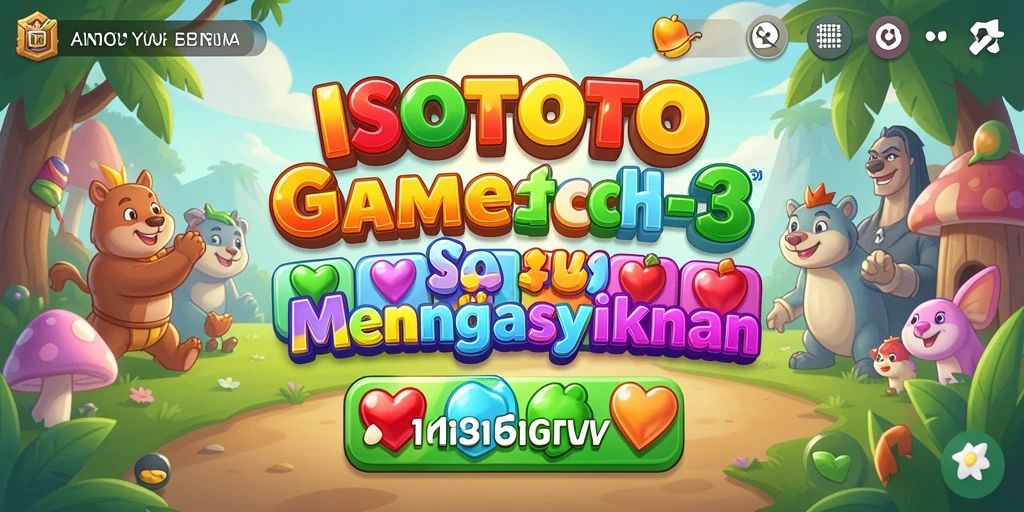 Tampilan gameplay Match-3 ISOTOTO yang seru dan penuh warna.