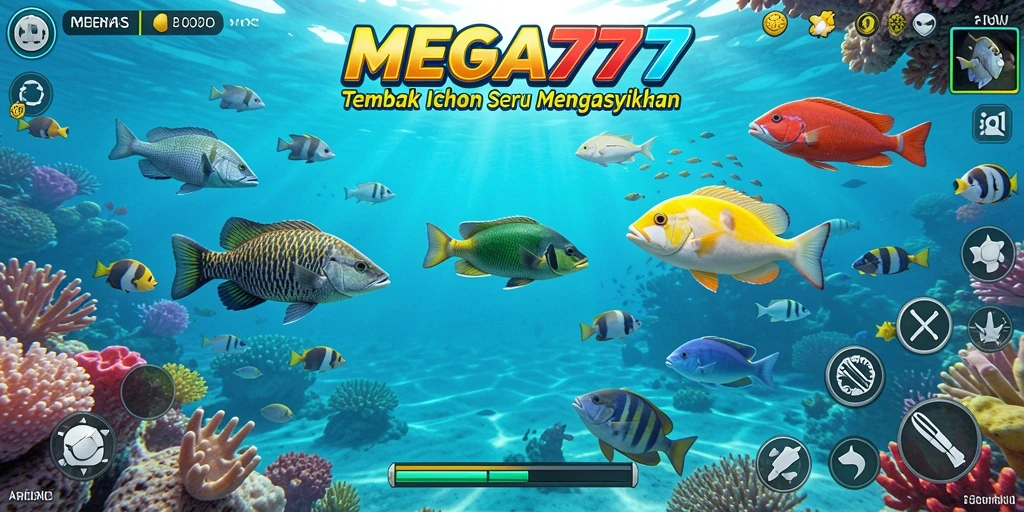 Gameplay seru Tembak Ikan di MEGA777 yang penuh warna.