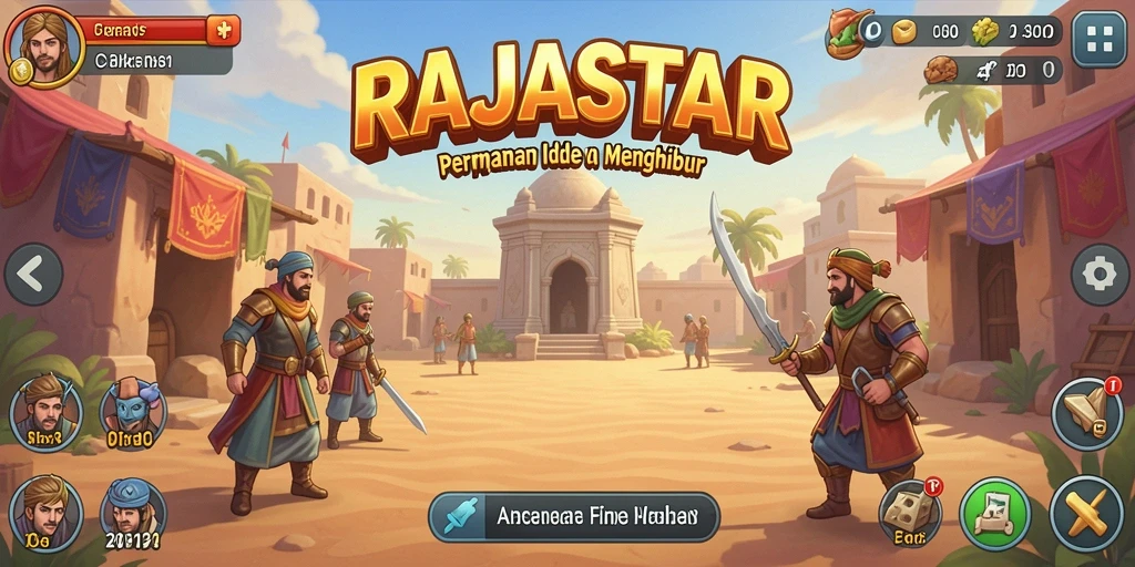 Tampilan gameplay <strong>RAJASTAR</strong> yang menarik dengan aksi Idle.