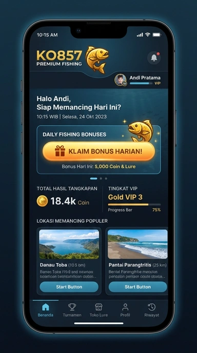 Tampilan antarmuka ko857 yang menarik dan mudah digunakan.